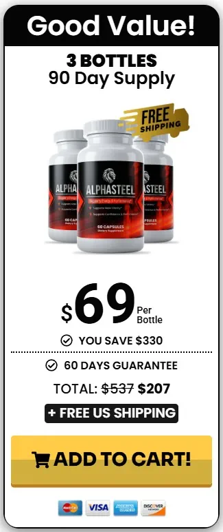 AlphaSteel 3 bottle package – 90-day supply with free shipping